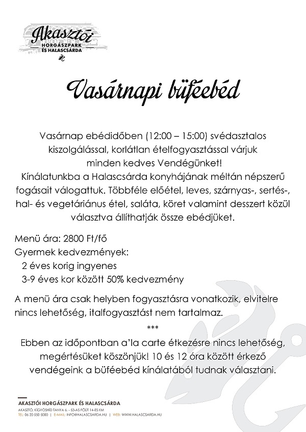 Vasárnapi büféebéd Vasárnapi büféebéd
